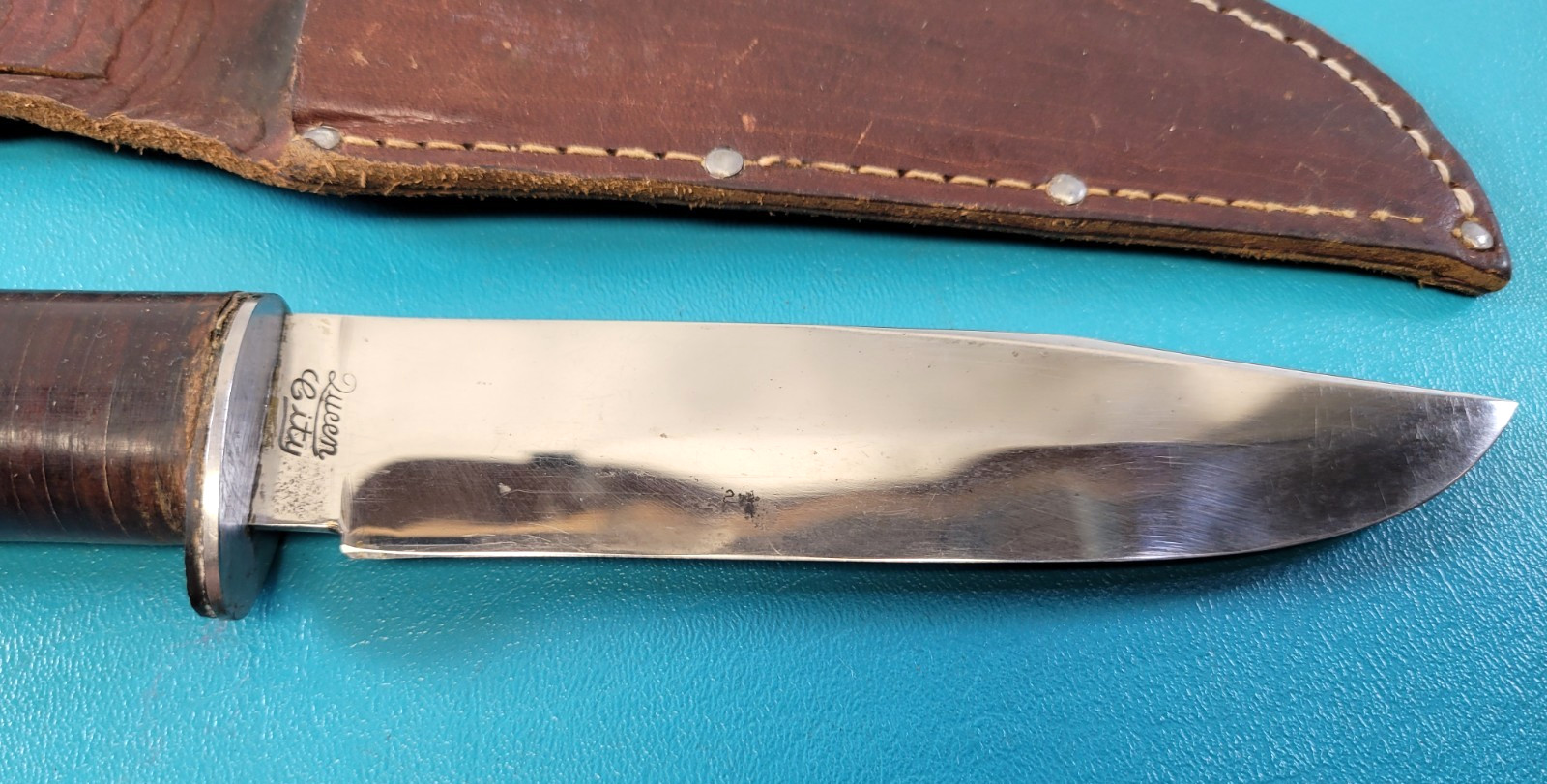 Rare WWII US Military Queen City Commando Knife & Sheath c. 1922-1945 TR530