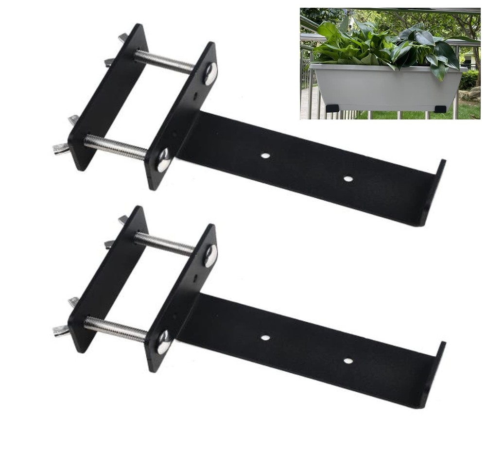 Deck Railing Planter Brackets, Deck and Fence Rail Universal Planter Outdoor ...