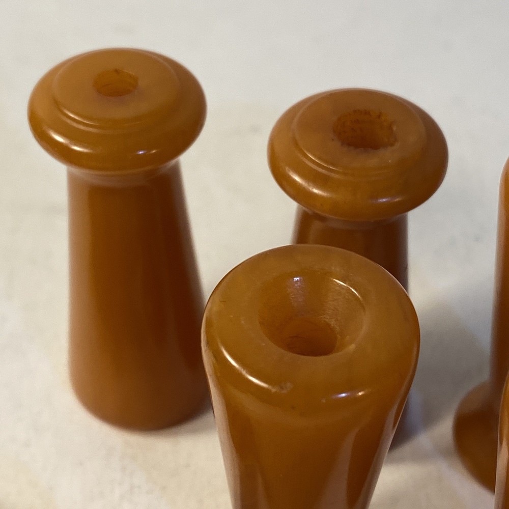 Vintage Bakelite Handle or Knobs 2” Six Pieces Marbled Butterscotch