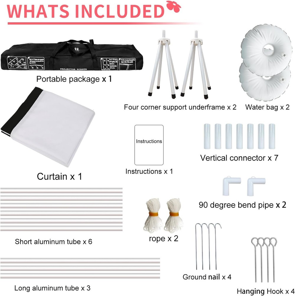 Projector Screen with Stand 120 inch: Foldable and Portable Projection...