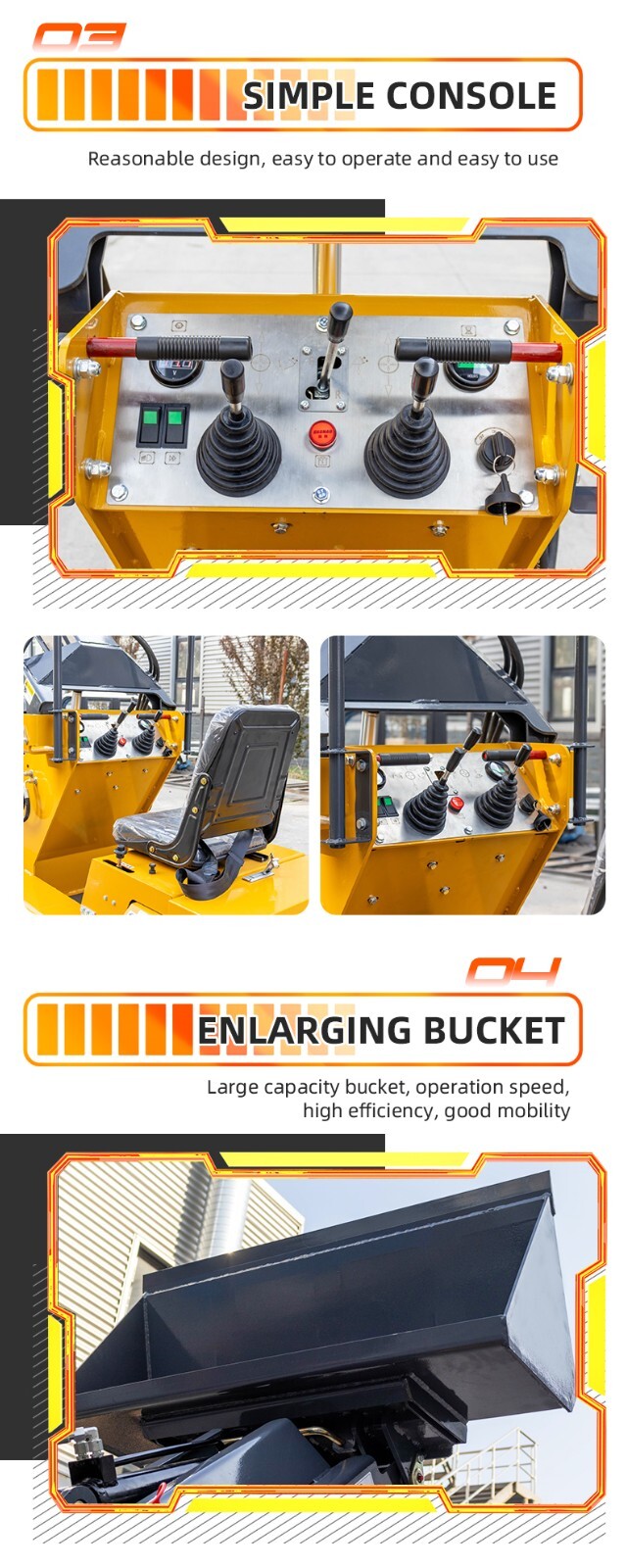 New Mini Skid Steer Loader Wheel Type Riding Skid Machine