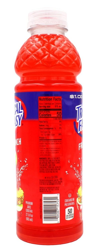 Fruit Punch Premium Juice Cocktail, 20 Oz