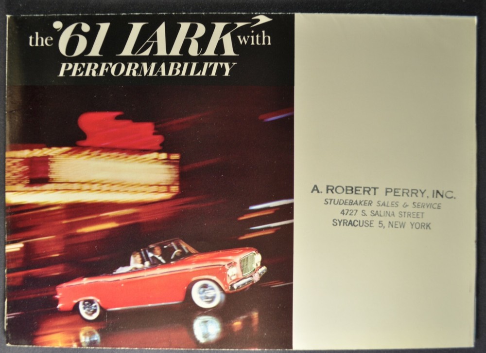 1961 Studebaker Brochure Folder Hawk Lark Deluxe Regal Excellent Original 61