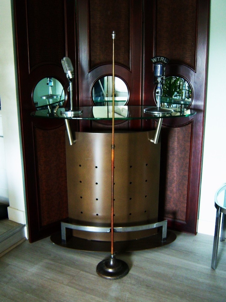 Vintage RARE 1920's unknown model microphone floor stand Atlas Eastern RCA Altec