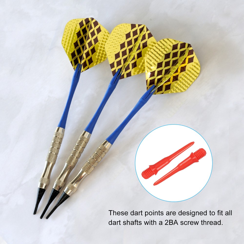 Plastic Dart Tips, 50 Pack 2BA Thread Soft Dart Tips Dart Accessories, Red