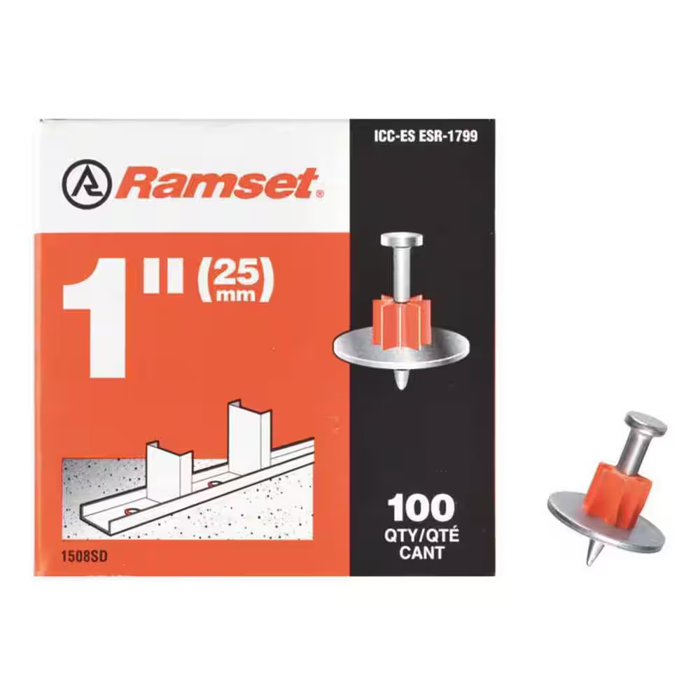 1 In. Drive Pins with Washers (100-Pack)