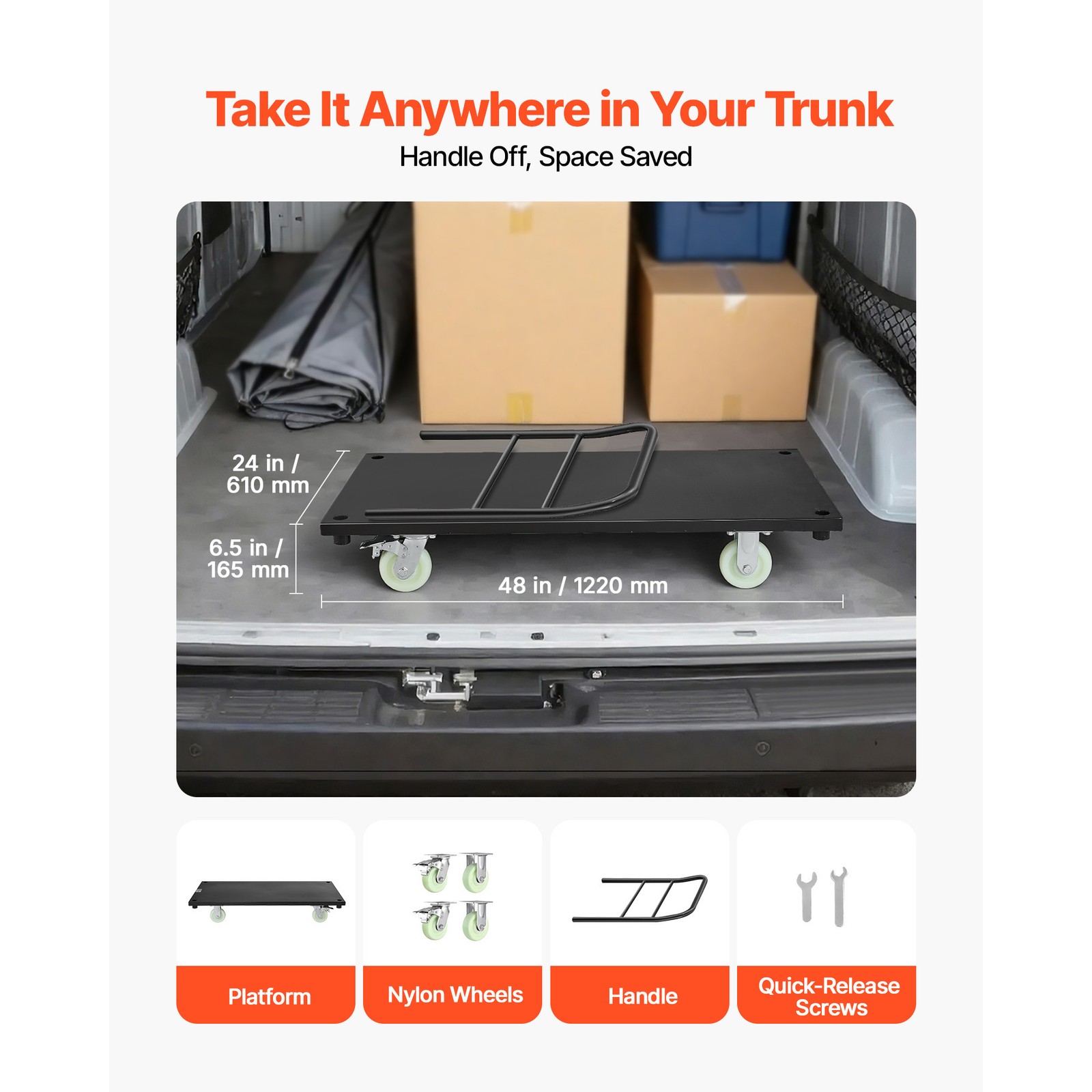 Uimoso Heavy Duty Industrial Platform Cart with 2000 lbs Capacity and Wheels