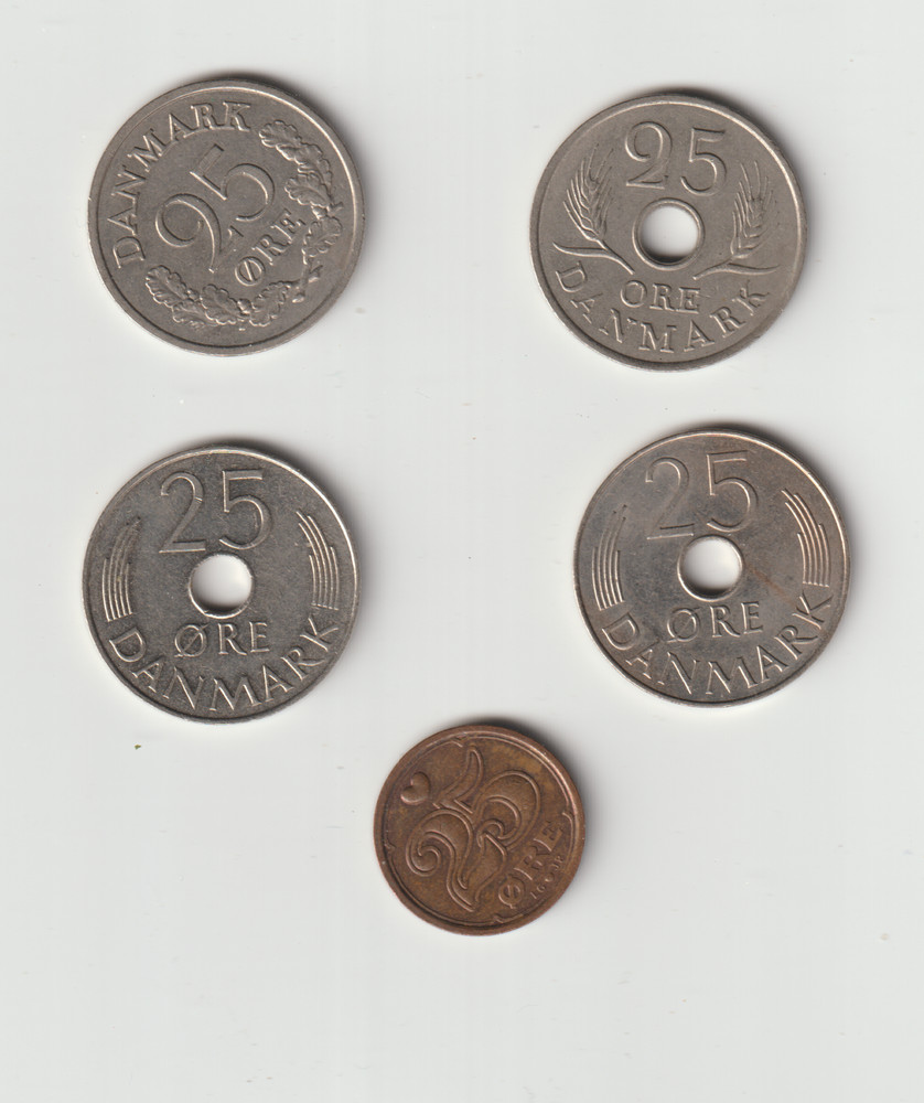 DENMARK ore,2ore,5&25 ORE-22 different types