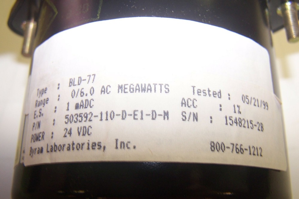 NEW ASCO BLD-77 0-6.0 AC MVA PANEL METER 503592-110-D-E1-D-M