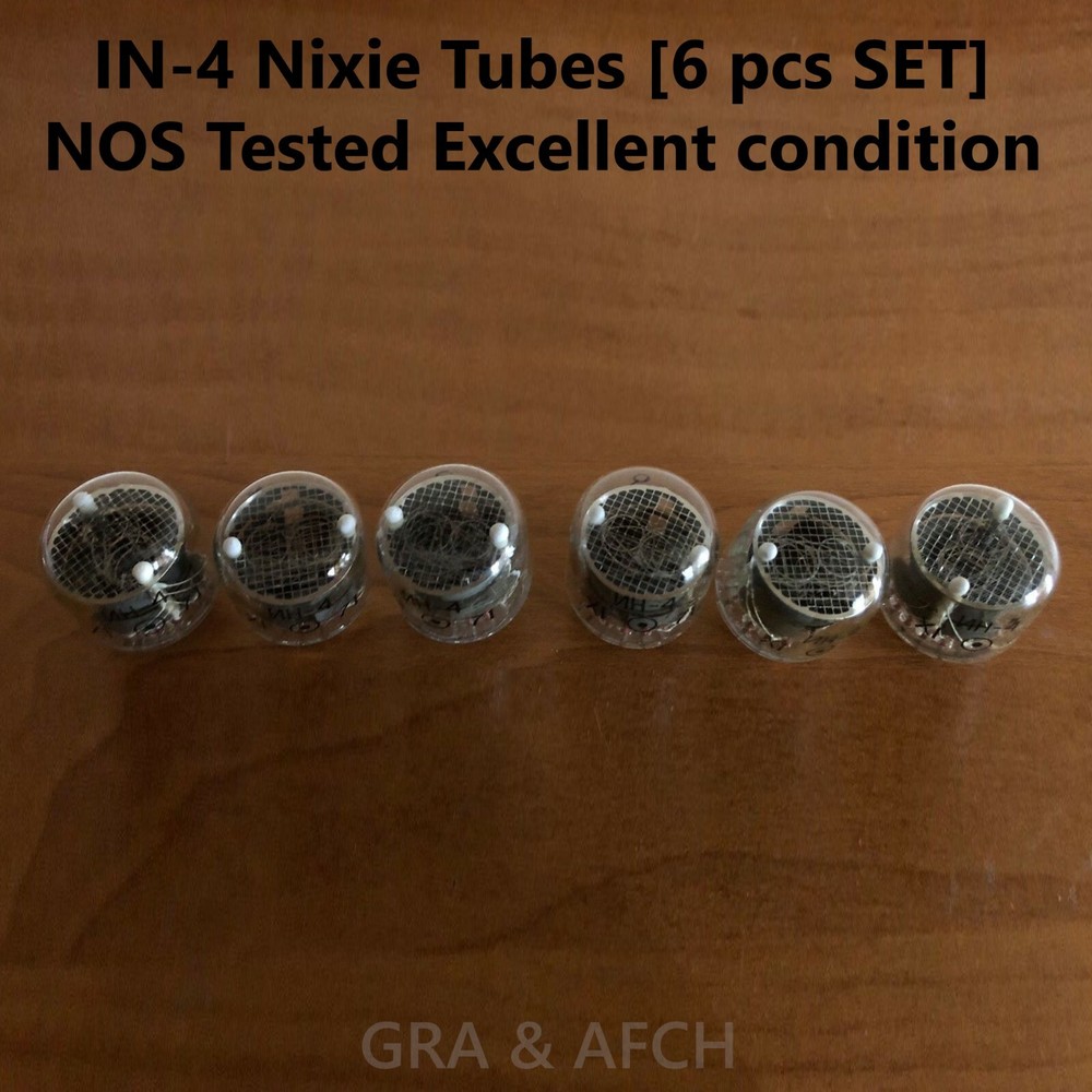 IN-4 NIXIE TUBES for NIXIE CLOCK NEW NOS TESTED Original packing [6 PCS SET]