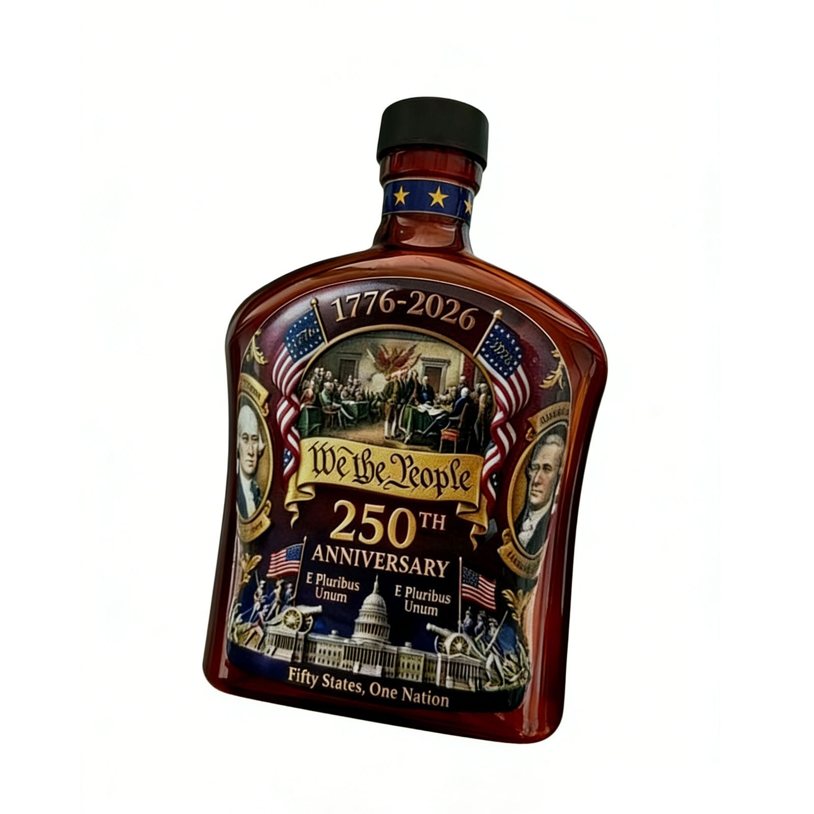 250th Anniversary Whiskey Bottle, We The People, Patriotic Decorative Gifts 2026