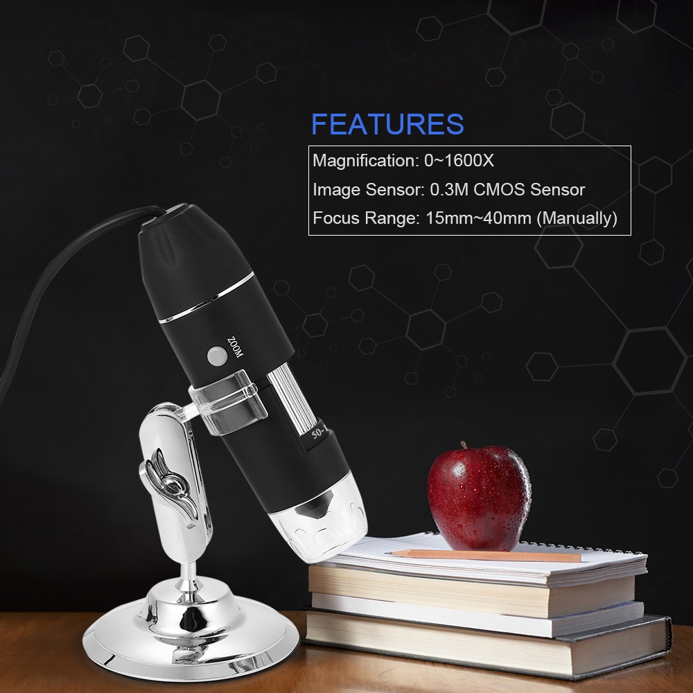 KKmoon 1600X Magnification USB Digital Microscope With OTG Function Y3R0