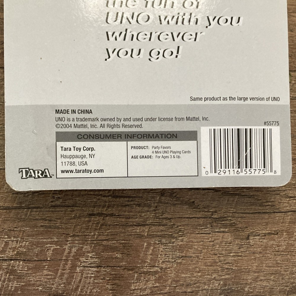 Mattel UNO Mini Party Card Game Set 2004, Complete Game