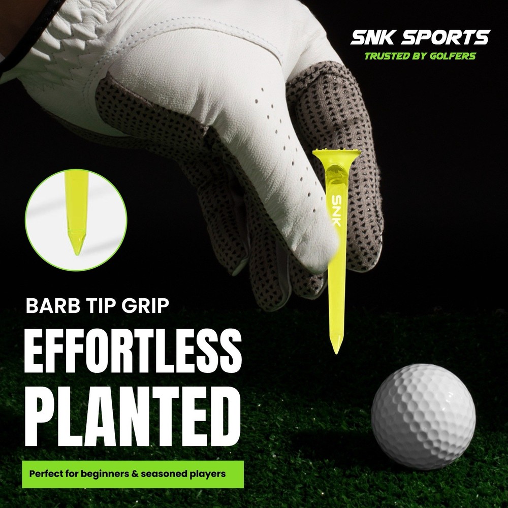 SNK Golf Tees (3 Pack-21pcs) – Virtually Unbreakable Plastic – Long Drive