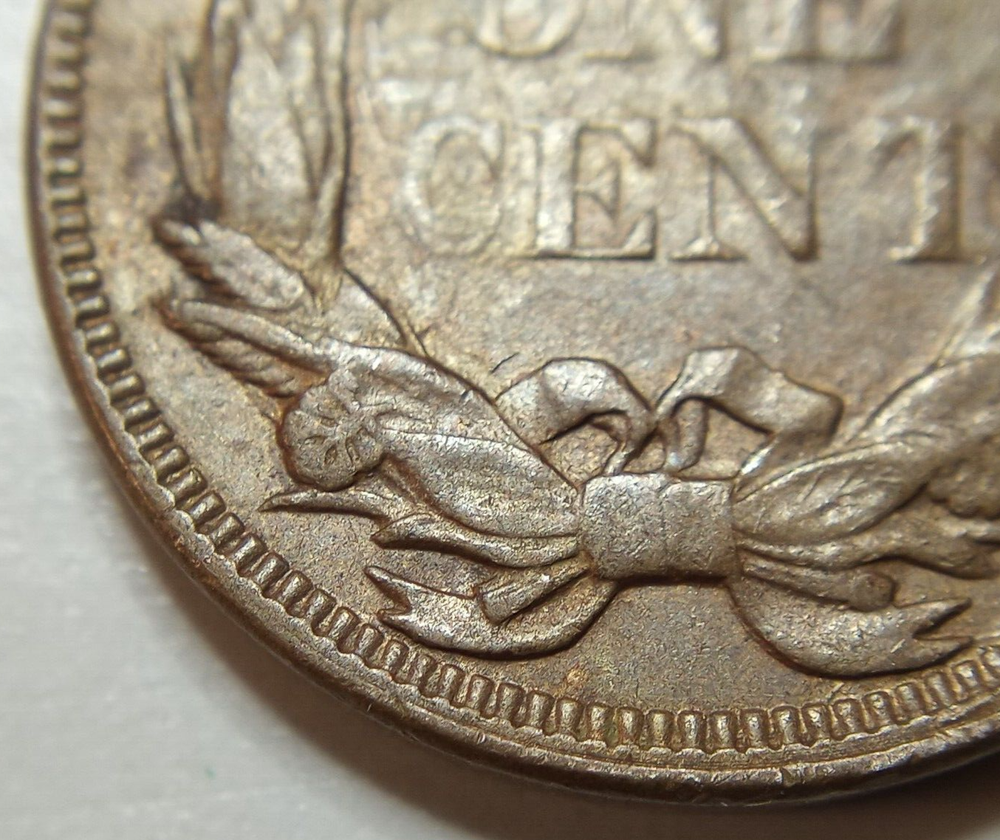 1857 Flying Eagle Cent - High Grade - Struck Through Grease - Poss. Old Cleaning