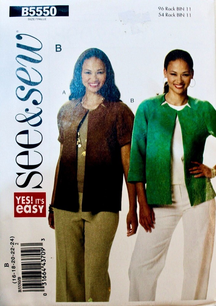U PICK! PLUS SIZE JACKET COAT BLAZER Sew Pattern ~ UC/FF