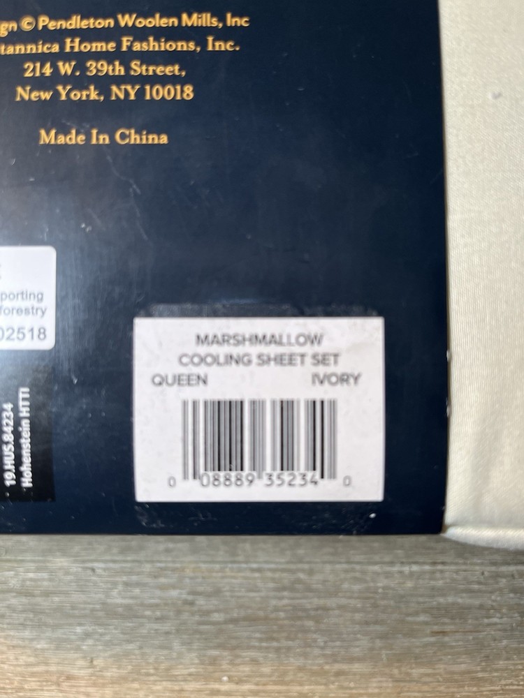 Pendleton Queen Size Cooling Technology Bed Sheet Set Marshmallow Ivory NWT
