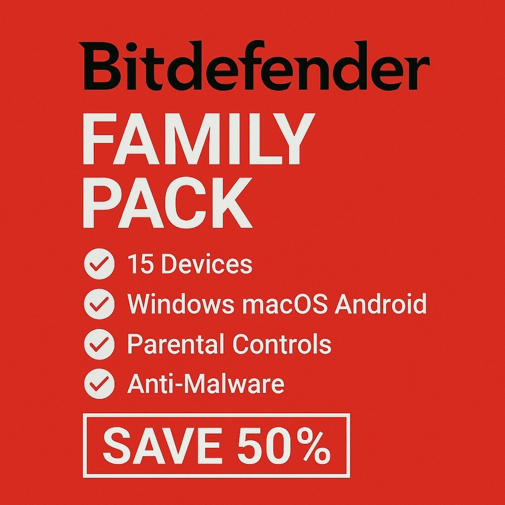 Bitdefender Family Pack  3 Years 15 Devices (Windows, MAC, Android) + Daily VPN