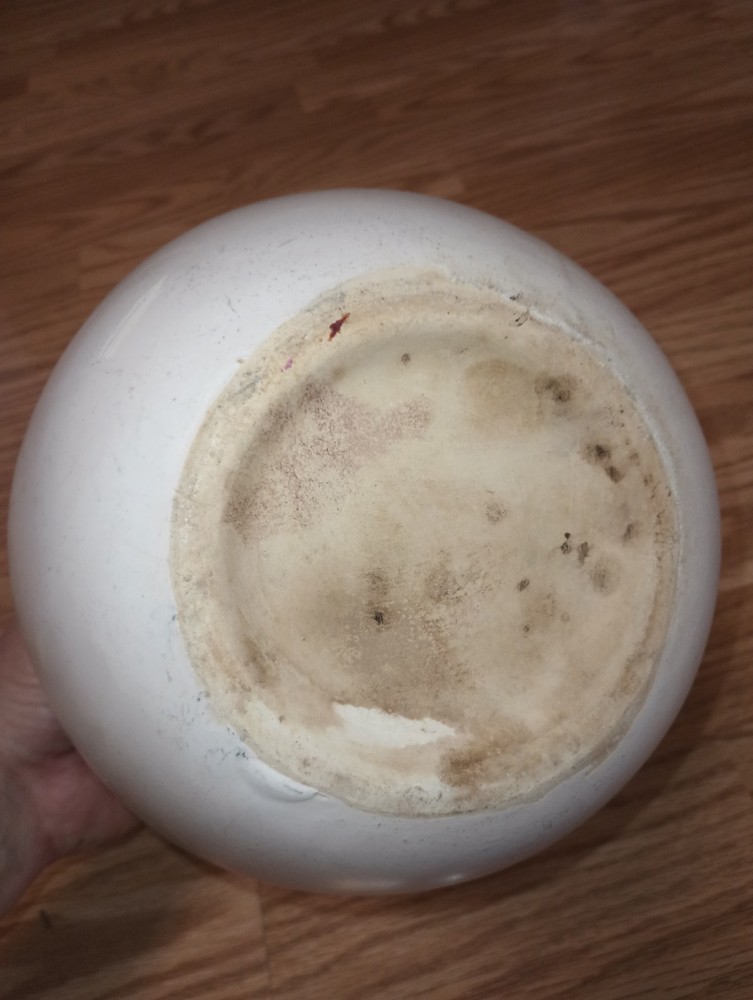 Vintage Stoneware Tilted Pitcher W/Ice Lip. White