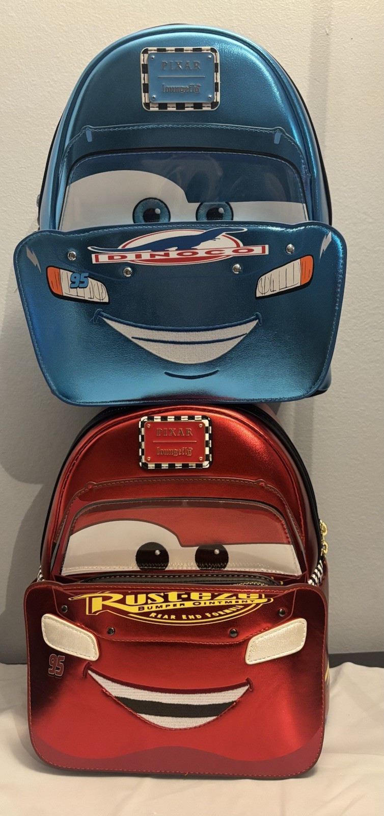 Loungefly Disney Pixar Cars Lighting McQueen Rusteez And Dinoco Bags