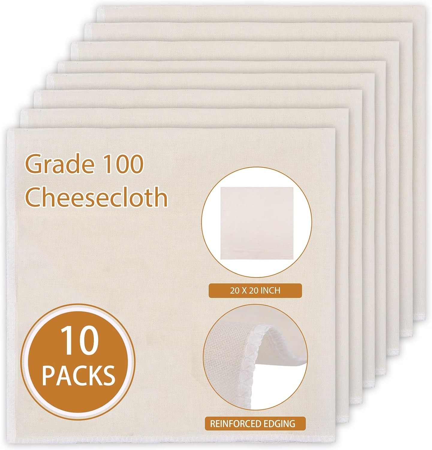 8 PCS Reusable Cheese Cloths Straining 20x20 Inch Hemmed Cheesecloth