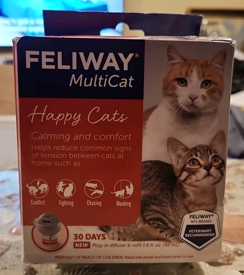Feliway Multicat Plug In Diffuser Starter Kit Happy Cats Calming Refill BB3/27