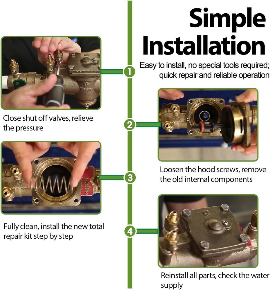 For 009M2 1-1/4" - 1-1/2" Backflow Preventer Reduced Pressure Zone Assembly Kit