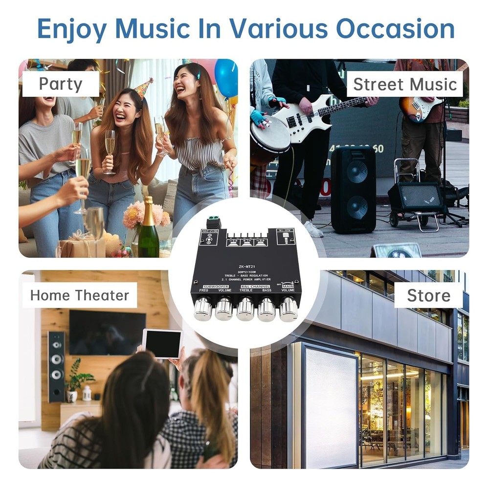 Bluetooth Power Amplifier Board with Subwoofer Audio Power Amplifier Module