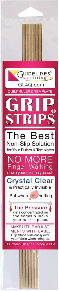 Guidelines4quilting Grip Strips - Non Slip Solution for 1-Pack, Translucent