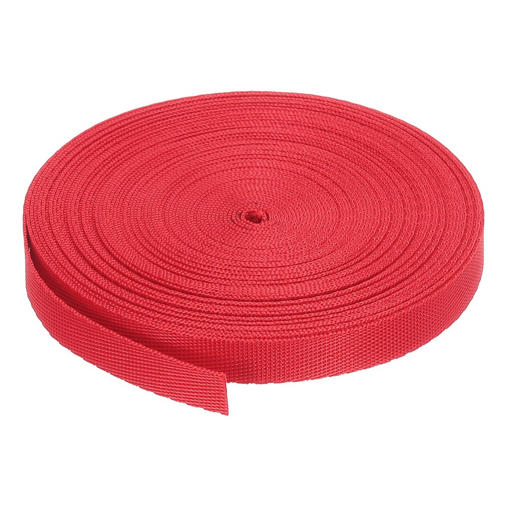 Flat Nylon Webbing Strap 3/8 Inch 10 Yards Red for Backpack