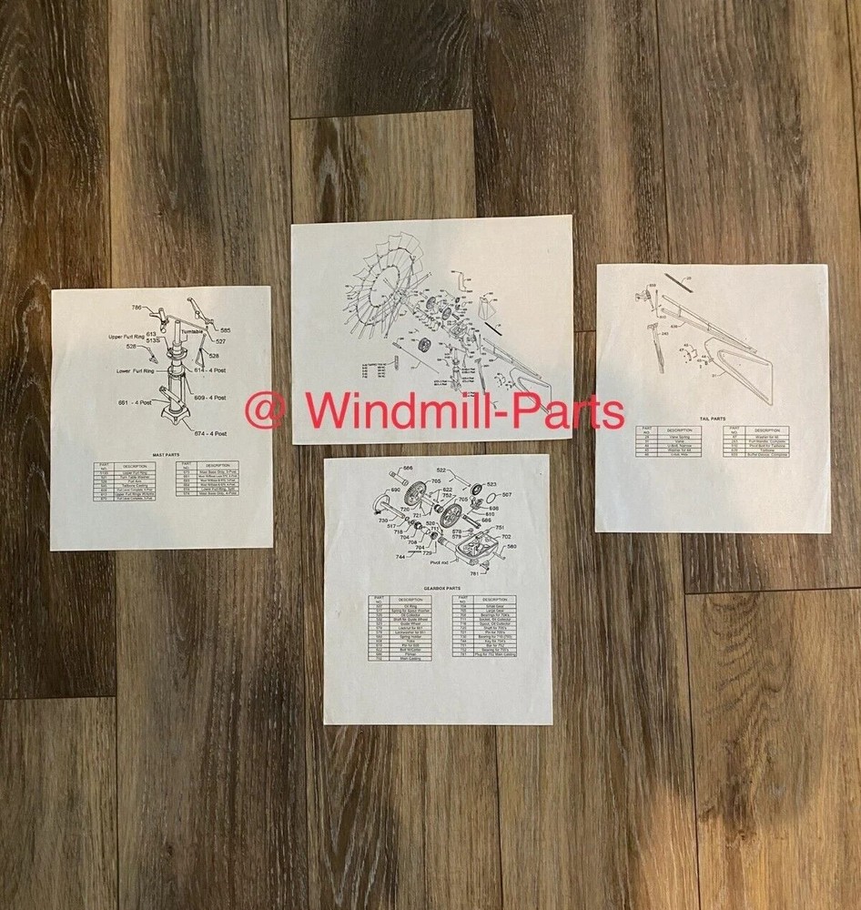 Aermotor 702 Windmill Parts Lists & Diagrams