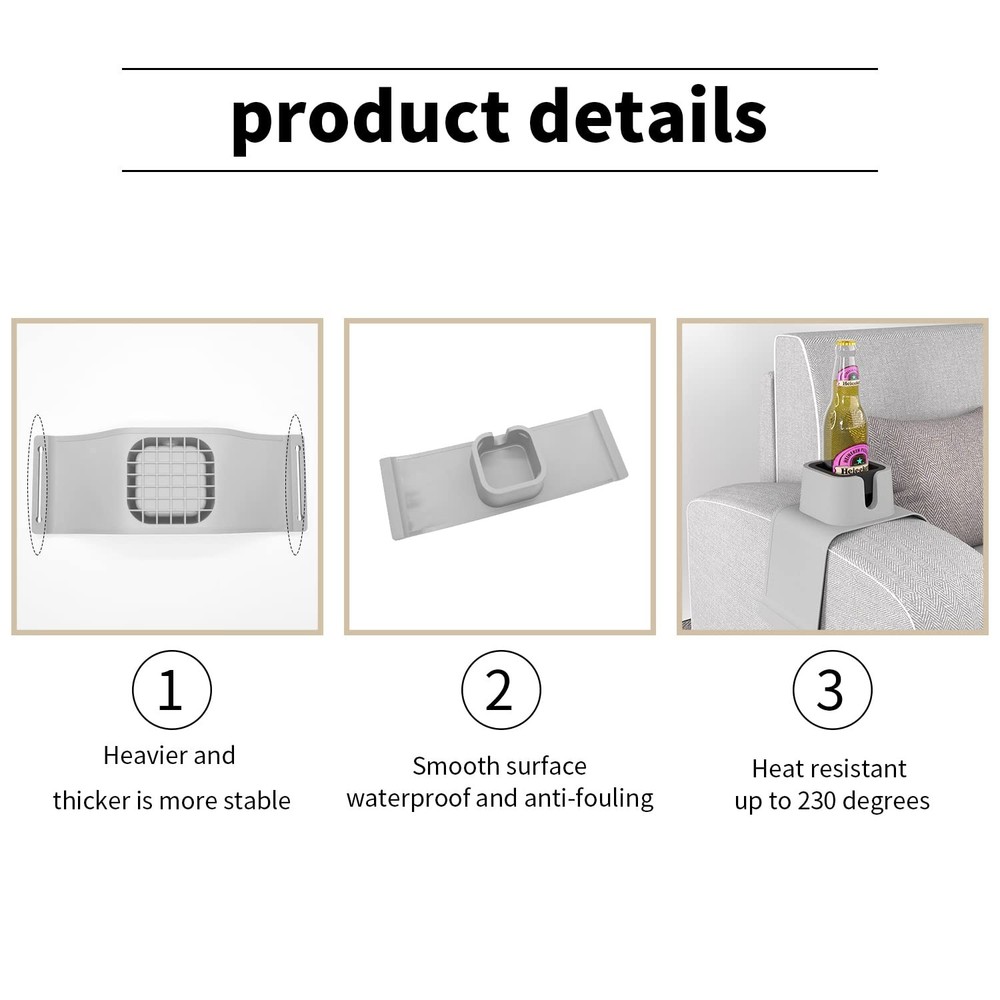 Couch Cup Holder,Anti-Spill Sofa Cup Holder Silicone Coaster,Suitable for Sof...
