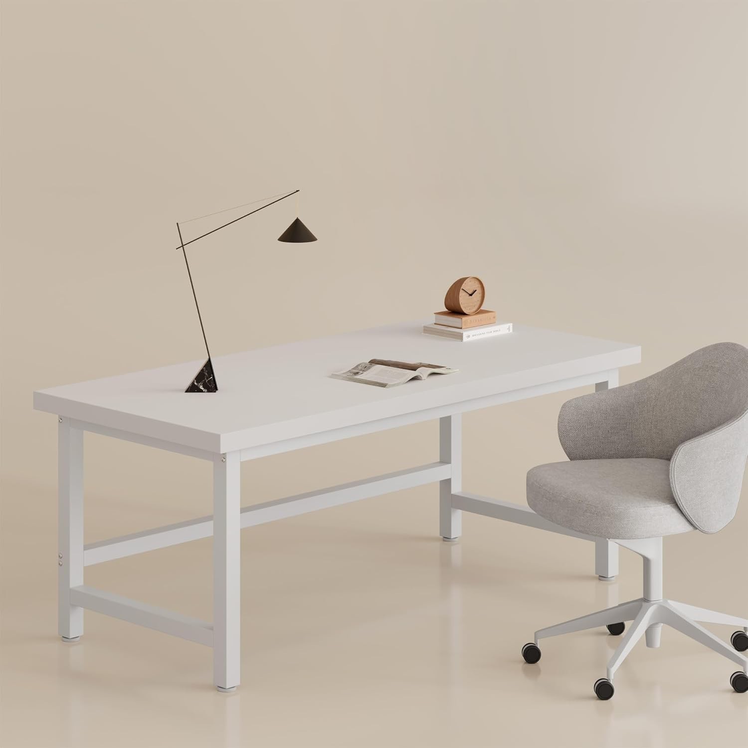 YOWOS Steelstride Ergonomic Desk, Engineered Wood Worktop, Multi Sizes & Colors