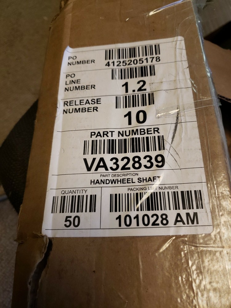 12" THREADED GEARED / TORQUE HANDWHEEL SHAFT VA32839