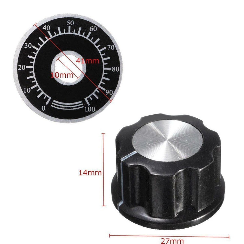 New Useful Rotary Potentiometer Knobs Plastic 10PCS/kit Accessories Black