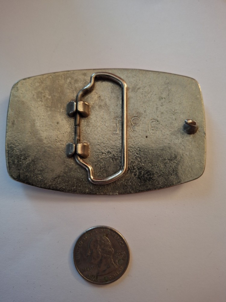 Vintage 1970's KISS Belt Buckle # 681 White & Black 3 Stars Holographic