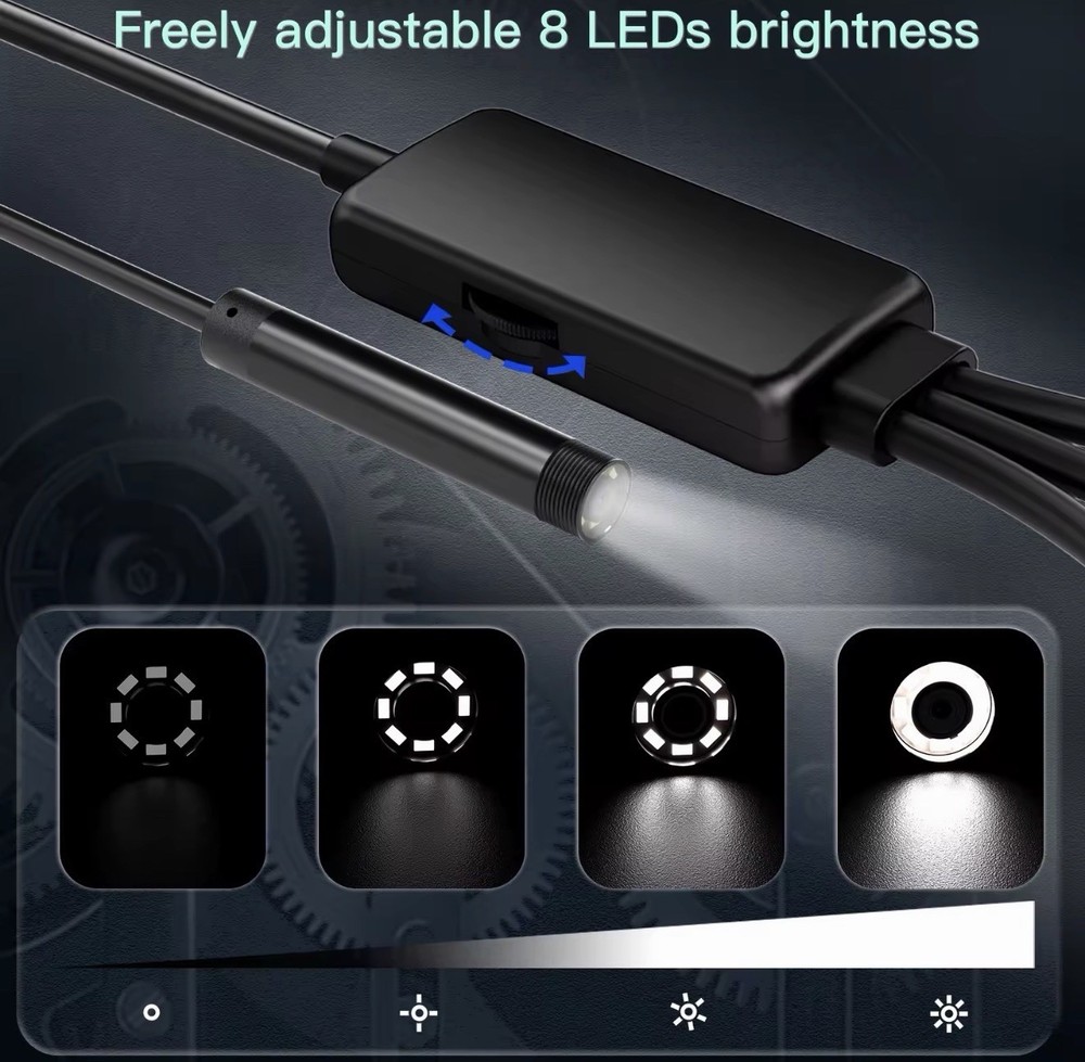 Endoscope Camera with Light for iPhone and Android, 16.5ft Semi-Rigid Snake