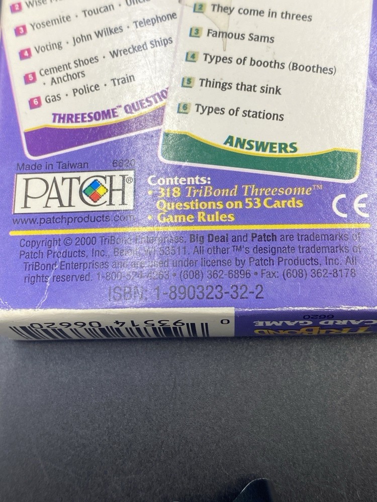 TriBond Card Game 2000 Patch Original