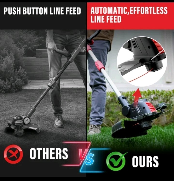 20V 12'' Cordless String Trimmer, Grass Trimmer&Edger with 8 Replacement Spoo...