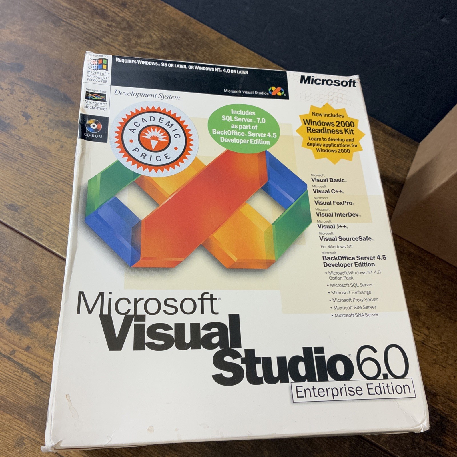 Microsoft Visual Studio 6.0 Enterprise Edition 628-00404 Retail Box Complete CIB