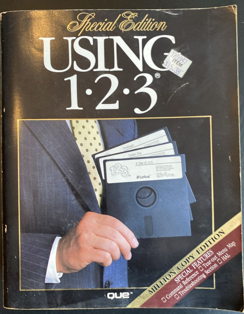 Vtg 1987 "USING 123 Special Edition" Spreadsht Manual Command Reference Card Que