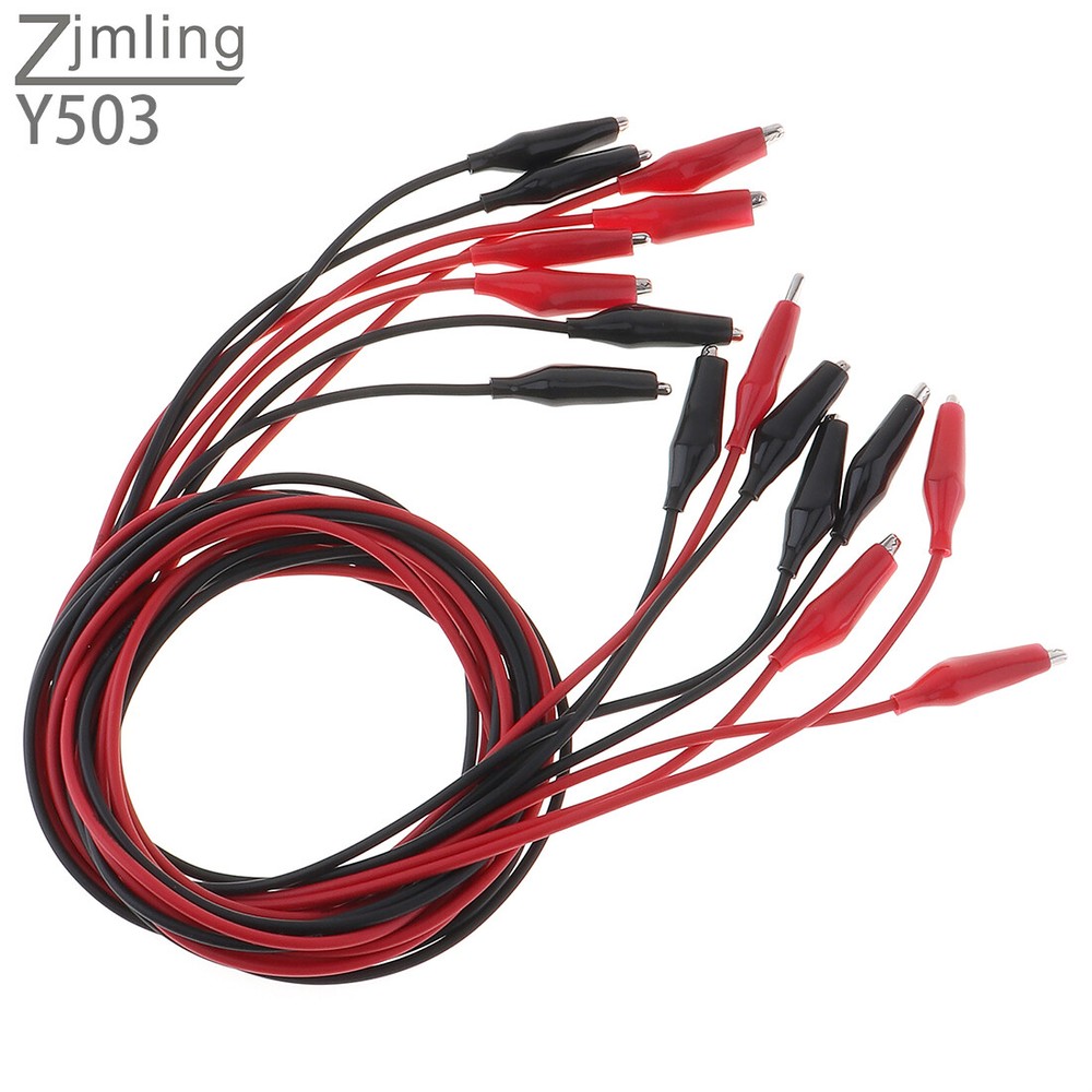 8pcs Crocodile Alligator Clips Electrical, Jumper Wires Kit with Testing Probe