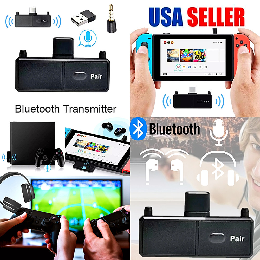Wireless Headset Receiver USB Dongle Audio Adapter For PS5 PS4 Game Console