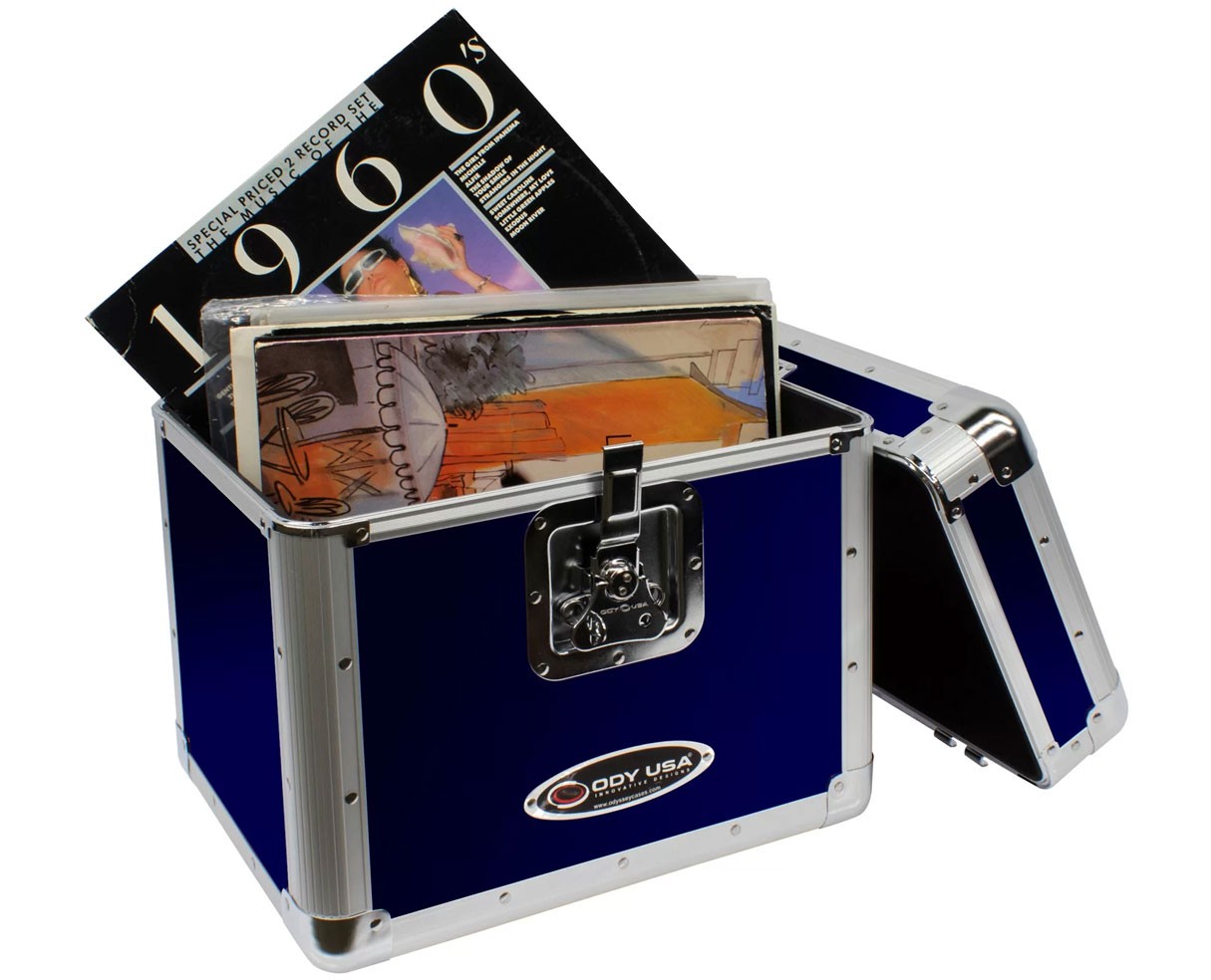 Odyssey KLP2BLU KROM Stackable Record Case for 70 12" Vinyl Records & LPs (Blue)