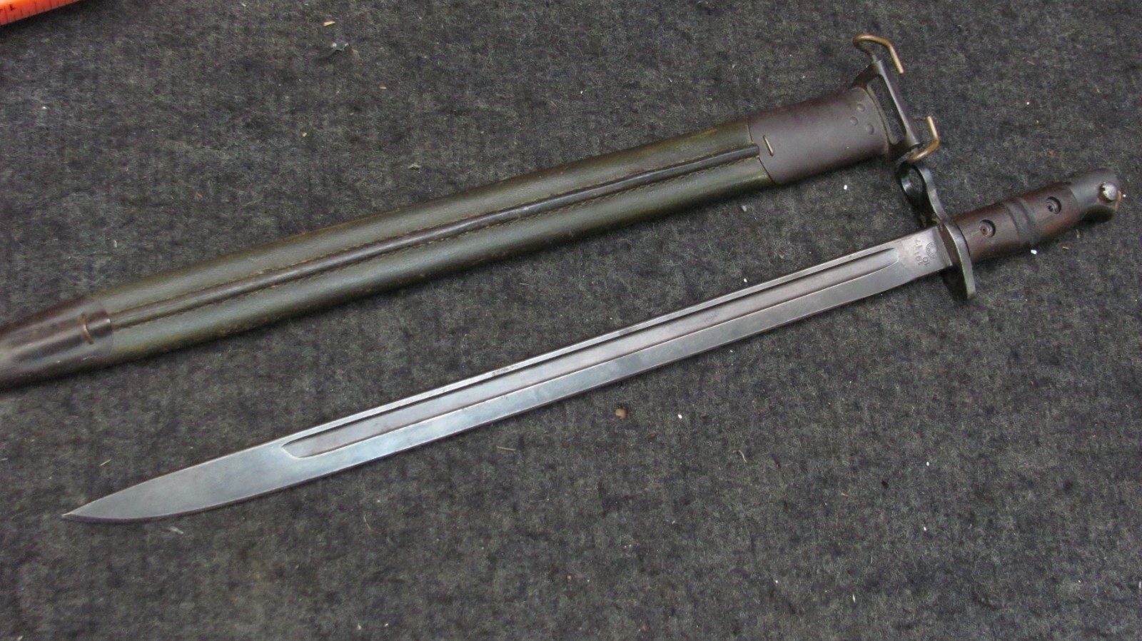 WWI US Army M1917 Enfield Rifle Bayonet w/Scabbard Remington - Trench Shotgun 1