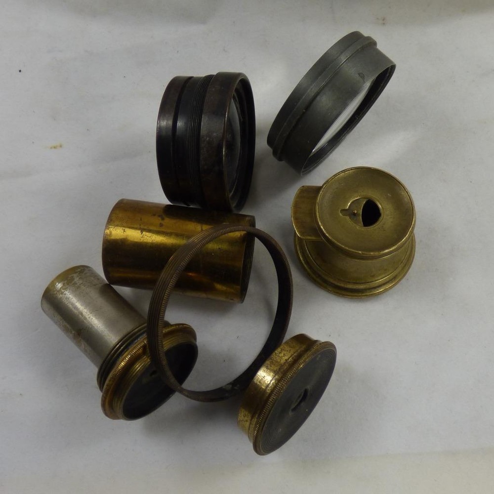 VINTAGE MICROSCOPE spare parts / accessories ANTIQUE assorted various items