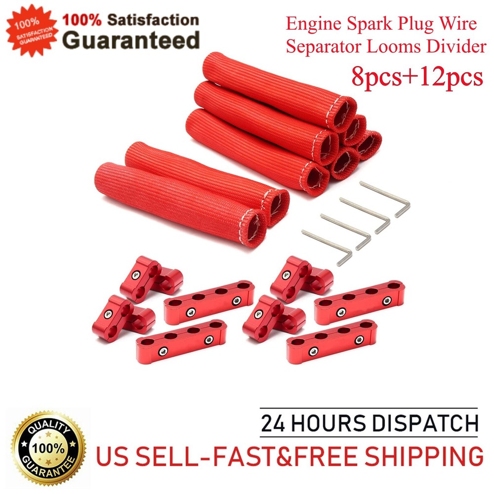 Engine Spark Plug Wire Separator Divider Wire Boots Protector Heat Sheild Sleeve