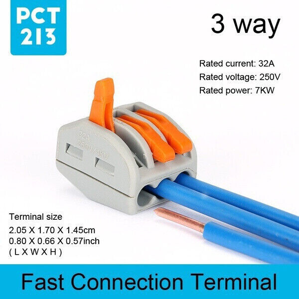 60Pcs Reusable 221 Electrical Connectors Wire Block Clamp Terminals Cable