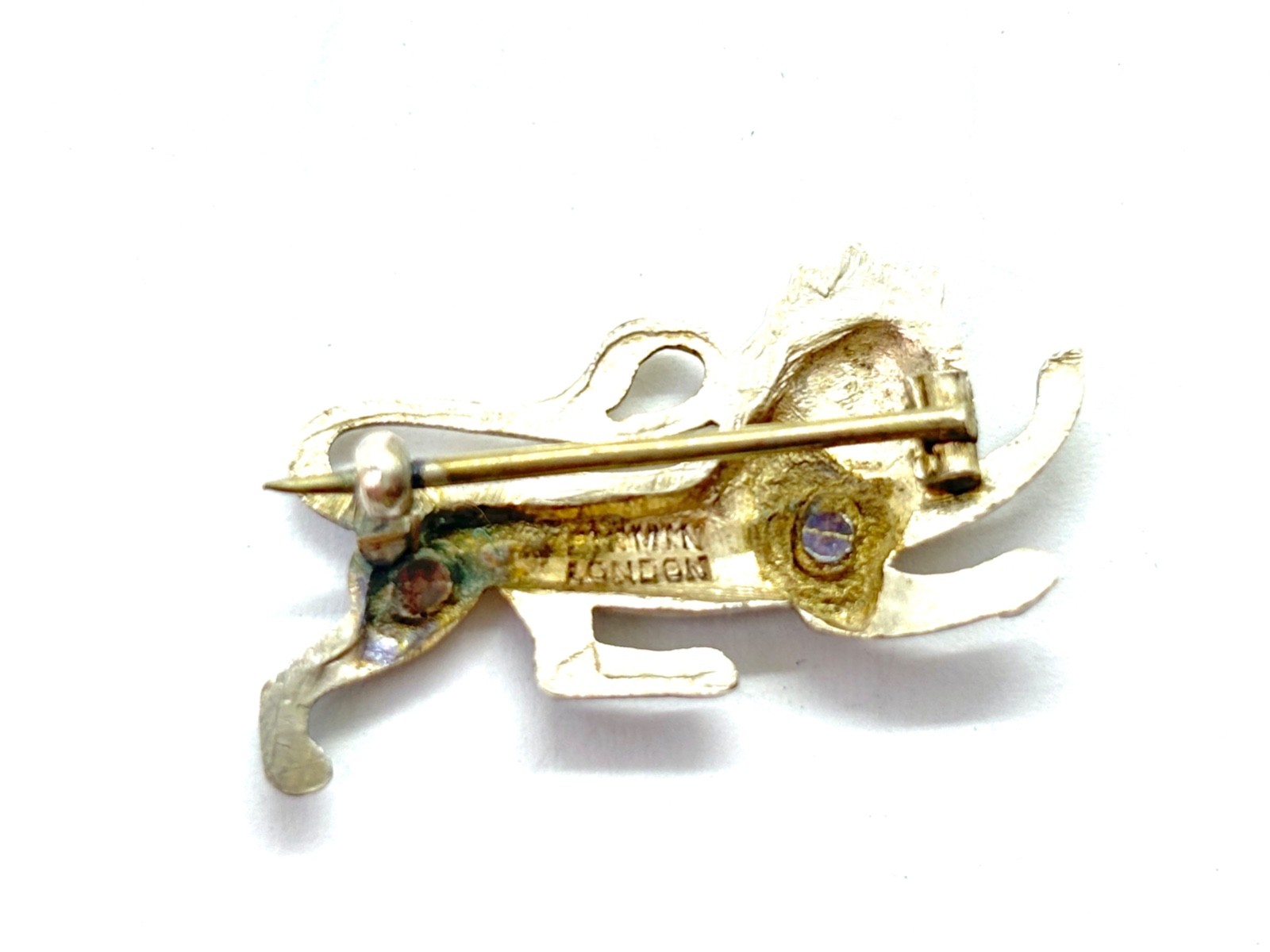 Small Antique FIRMIN Silver Rampant Lion Brooch