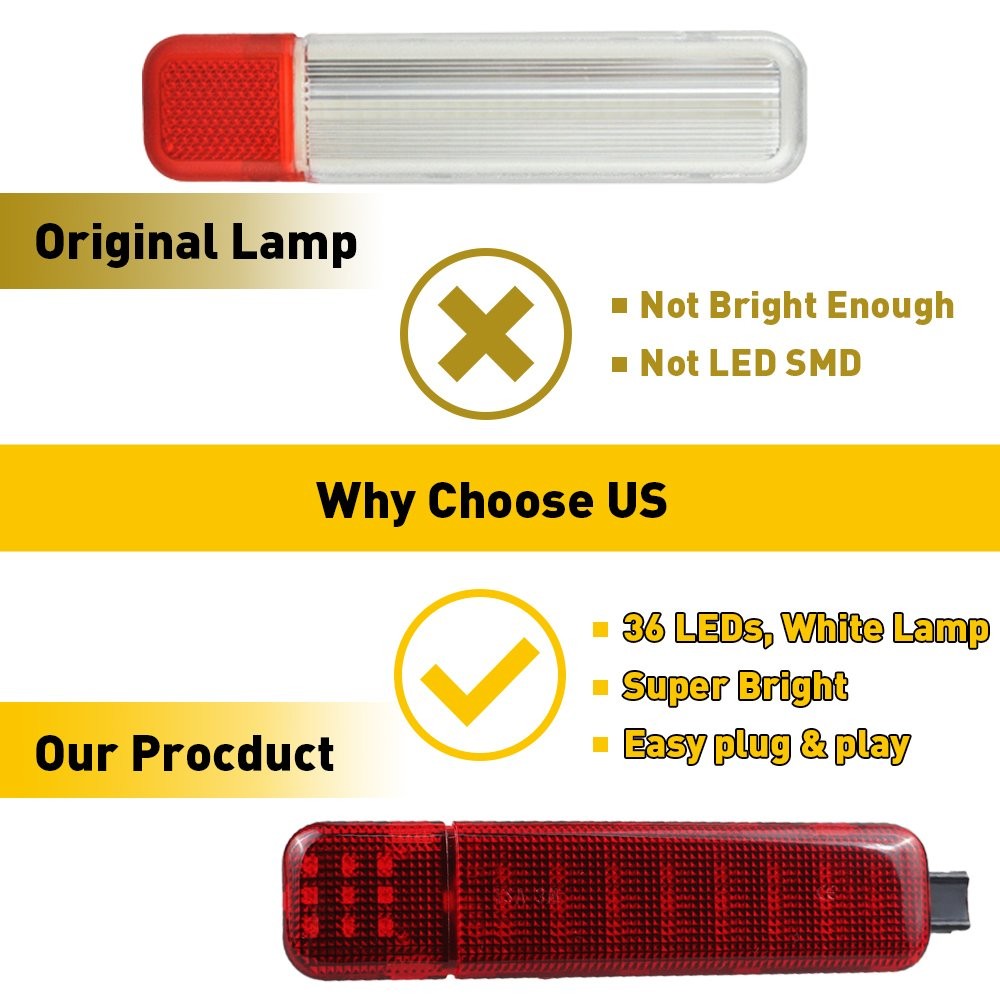 2pc For Chevy GMC Silverado Red LED Interior Door Panel Light Courtesy Reflector